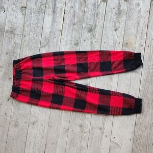Red and Black Buffalo Plaid Fleece Jogger Lounge Pants 10/12 Christmas Holiday